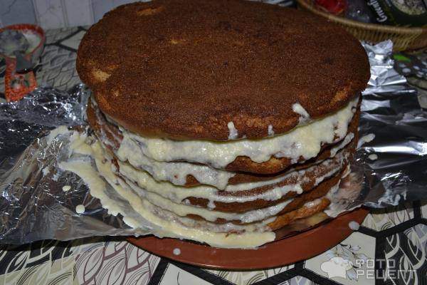 Торт медовый с двумя видами крема фото