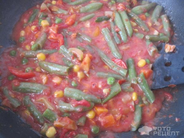 Куриное филе в томатно-соевом соесе с овощами фото