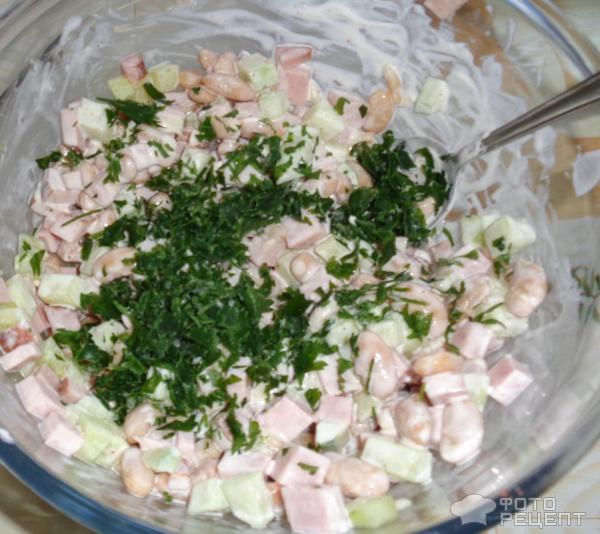 Салат с белой фасолью фото