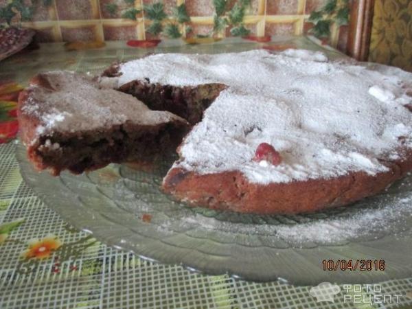 Чайный пирог с вишней фото