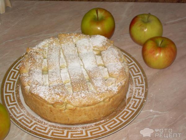 Яблочный пирог с заварным кремом фото