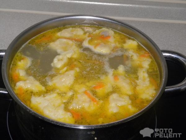 Куриный суп с галушками фото