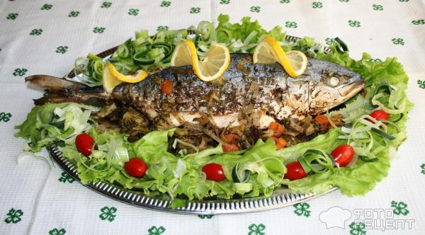 рыба запеченная с овощами
