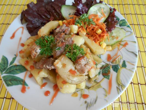 Картофель с мясом по-французски