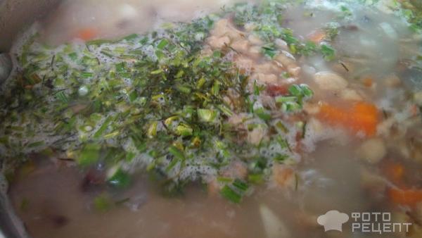 Грибной суп на бульоне с салом фото