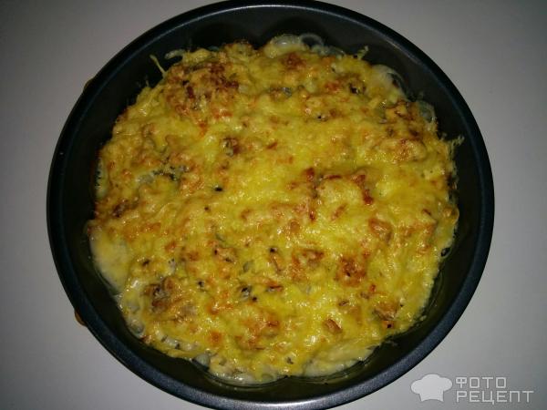 Гнезда из макарон с фаршем фото