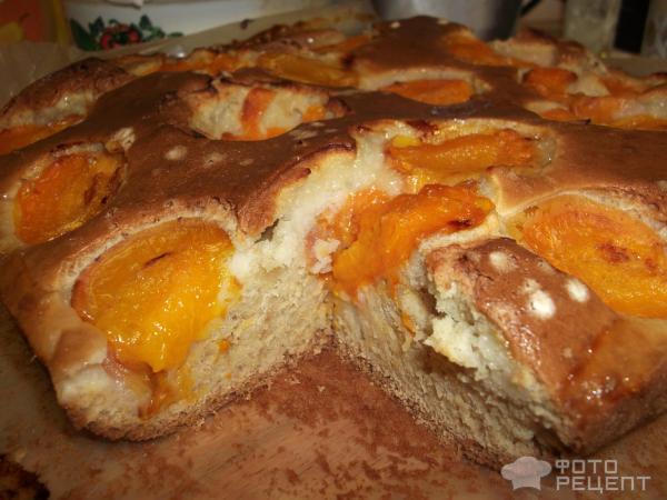 Пирог с абрикосами фото