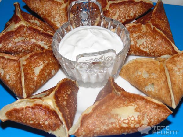 Блинчики с грибами и сыром фото