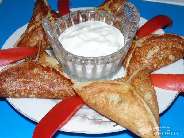 Блинчики с грибами и сыром фото