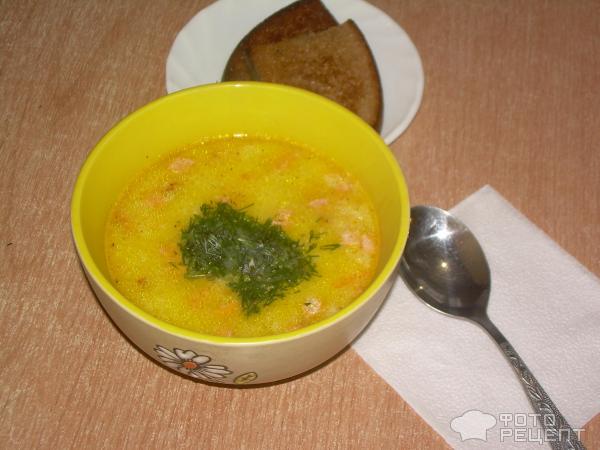 Сырный суп с сосисками фото