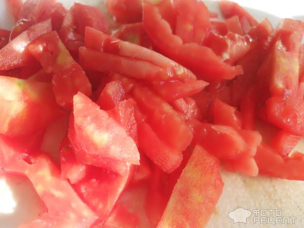 Баклажан жареный с болгарским перцем и помидорами фото