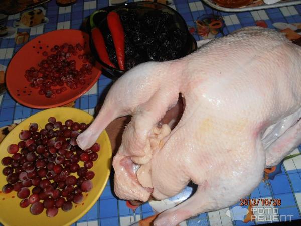 Утка, фаршированная клюквой и яблоками — пошаговый рецепт с фото