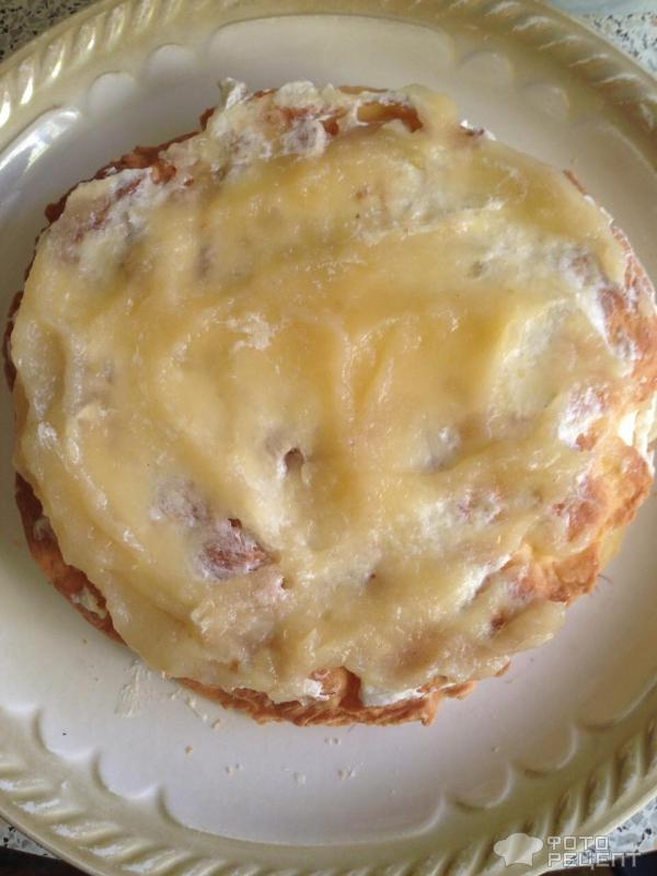 Рецепт: Торт Наполеон без капризов - с яблочной прослойкой