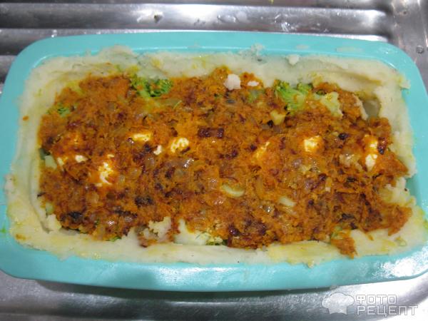 Картофельная запеканка с брокколи фото