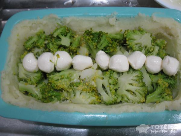 Картофельная запеканка с брокколи фото