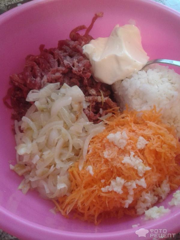 Кабачки, фаршированные мясом и рисом фото