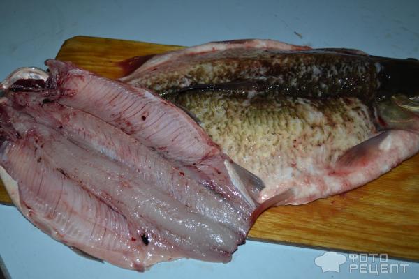 Рыбный пирог из сдобного теста с язем и сырком фото