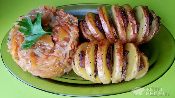 Картошка-гармошка с беконом в духовке - 9 пошаговых фото в рецепте