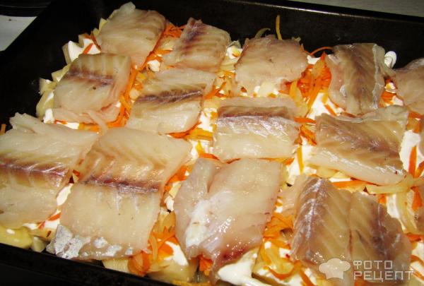 Филе минтая в духовке с картошкой – пошаговый рецепт приготовления с фото