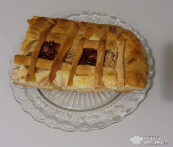 Творожный пирог с яблоками фото