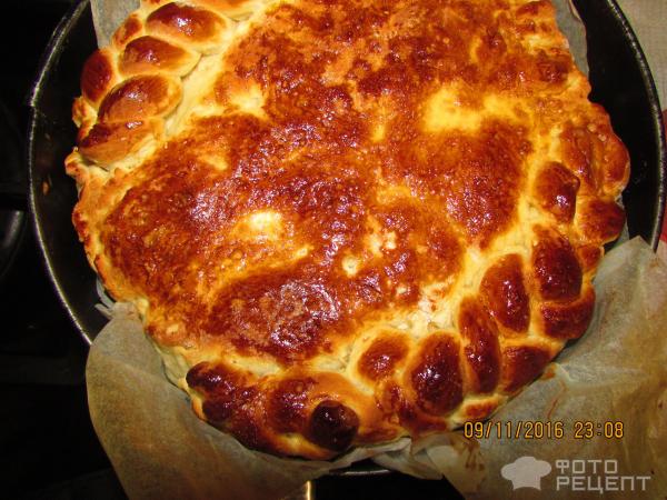 Дрожжевой пирог с клубникой фото
