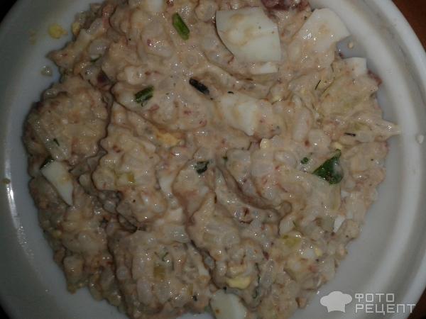 Салат «Морской» с рисом и рыбными консервами