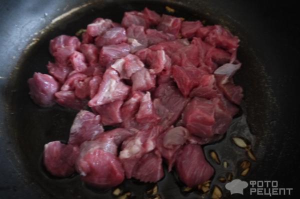 фото рецепт, рагу из свинины, чеснок, сковорода, как приготовить