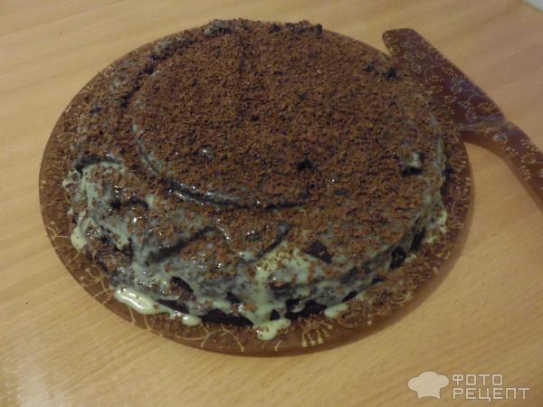 Шоколадный бисквит со сгущенкой фото