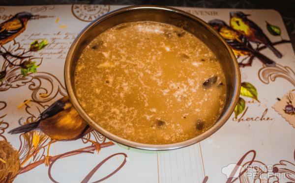 Сырный суп с шампиньонами и макаронами