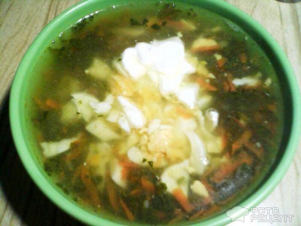 Суп со шпинатом и щавелем фото