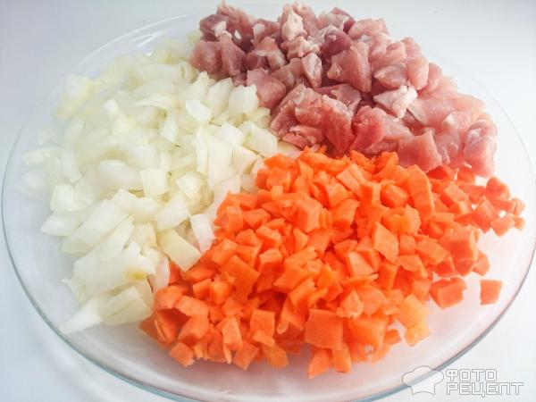 Морковь, лук, мясо