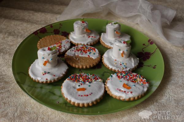 Печенье Снеговик фото