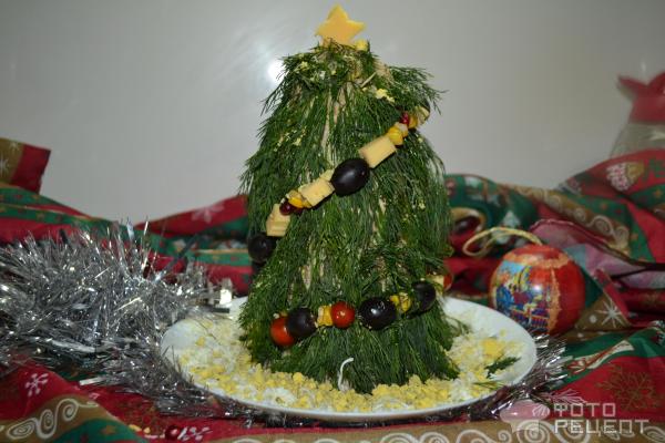 Салат Новогодняя елочка на Новый год фото