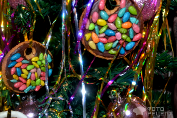 Новогоднее имбирное печенье Елочные игрушки фото