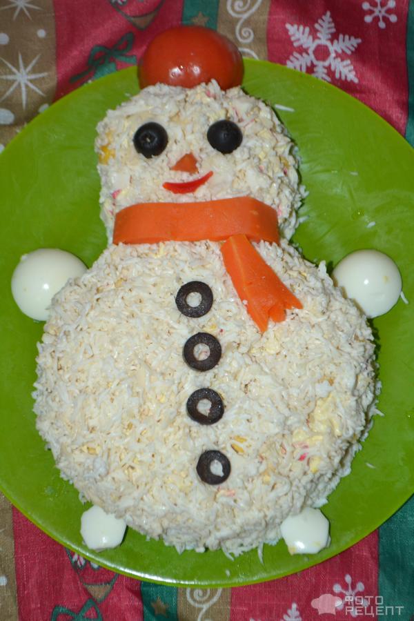 Салат Снеговик на Новый год фото