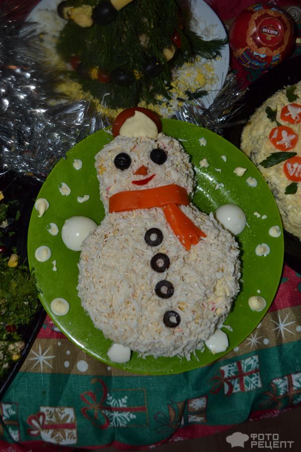 Салат Снеговик на Новый год фото