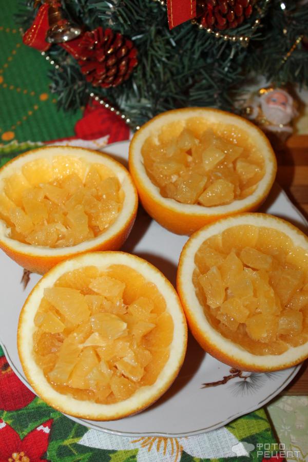 Десерт в апельсине фото