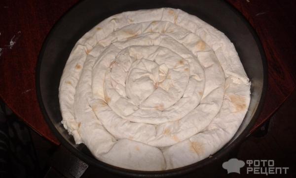 Пирог из лаваша с фаршем фото