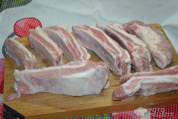 Запеченные свиные ребрышки в маринаде фото