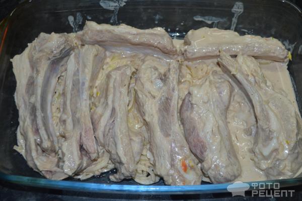 Запеченные свиные ребрышки в маринаде фото