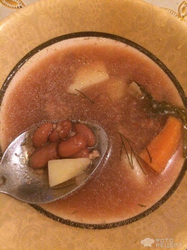Суп фасолевый с мясными шариками фото
