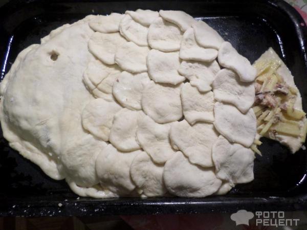 Рыбный пирог с картофелем фото
