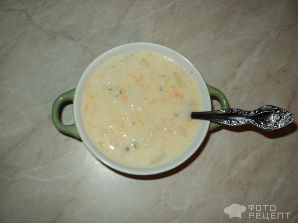 Крем-суп из риса с сыром фото