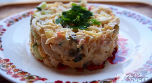 Салат из кальмаров и огурцов - пошаговый рецепт приготовления с фото