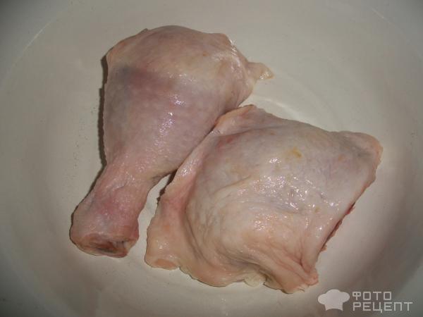 Курица с овощами, запеченная в рукаве фото