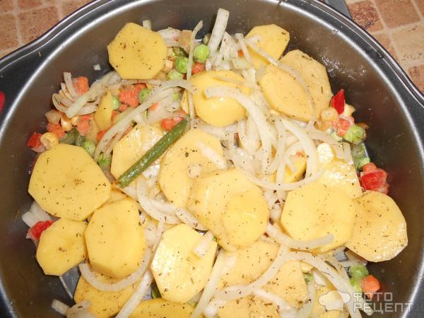 Картошечка с овощами в духовке фото
