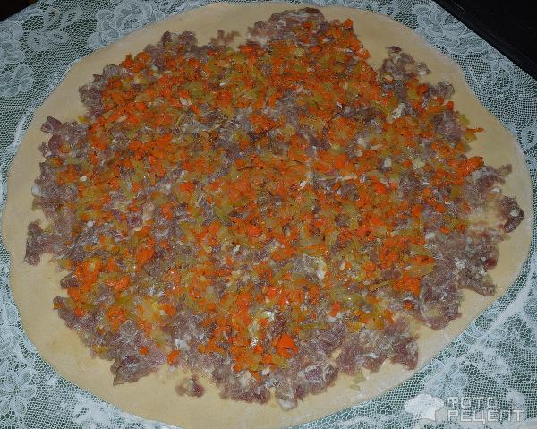 Ханум с мясом, картошкой и морковью. Тесто с яйцом