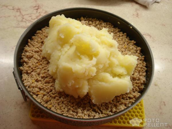 Запеканка из картофельного пюре с фаршем фото