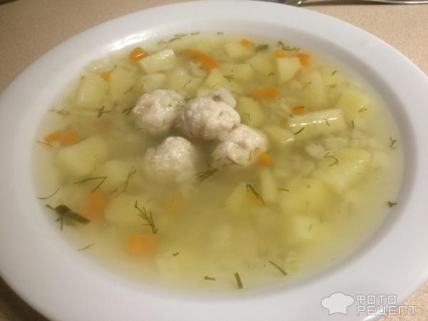 Суп с куриными фрикадельками фото
