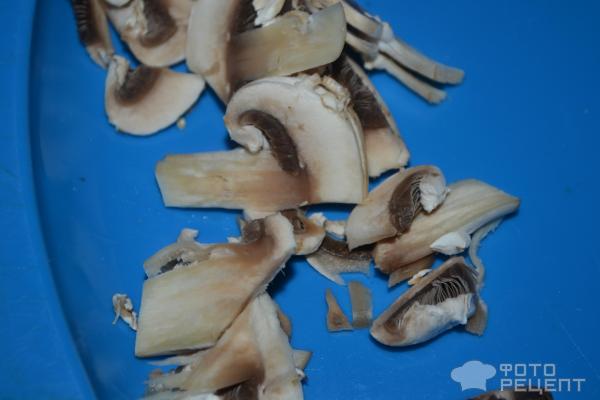 Яичница с грибами и зеленым луком фото